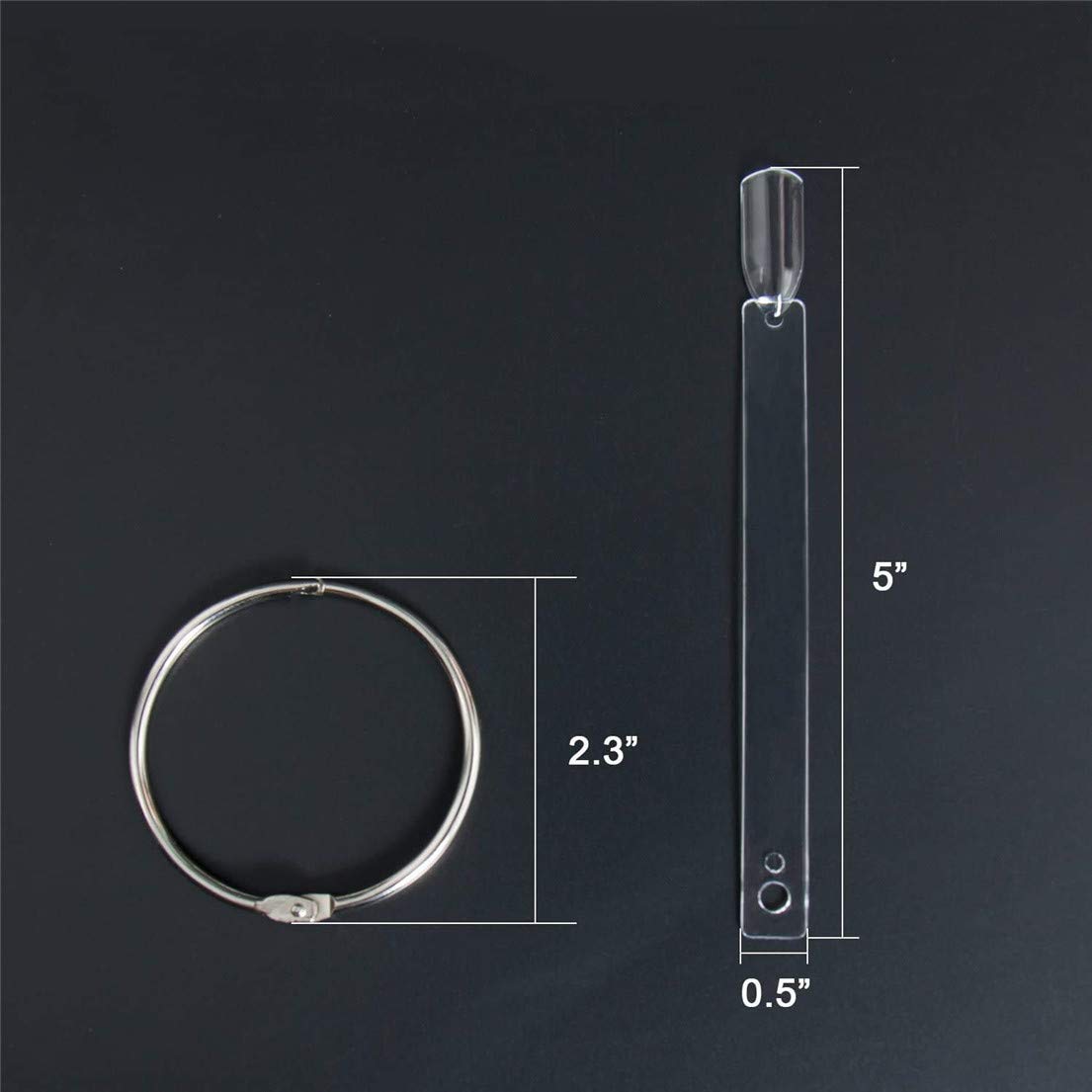 Muestras Mostrador Display Exhibidor de Uñas Postizas para Pintar, 50pcs Practicas Arte Tips Expositor de Esmalte Transparente