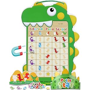 Potty Training Chart for Toddlers Boys & Girls – A Dinosaur Potty Chart with 35 Reusable Magnetic Dinosaur & Star…