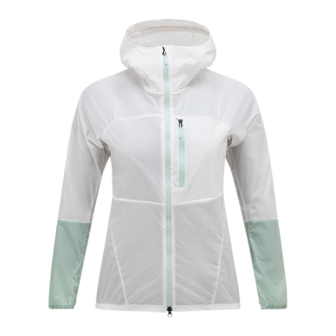 Peak Performance X Chaqueta, Blanco Crema Verde Delta, Medium Unisex niños