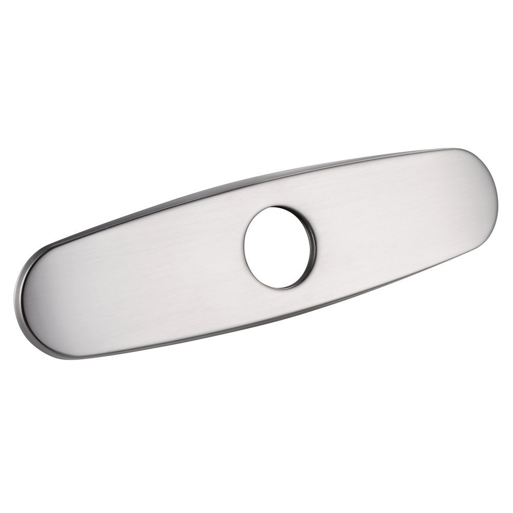 WIQUYBML 10-Inch Kitchen Sink Faucet Tap Hole Cover Deck Plate Escutcheon, Brushed Nickel
