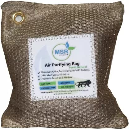 MSR Room Natural Bamboo Activated Charcoal Air Freshener and Purifier Bags for Washrooms,Kitchen,Bedrooms,Cars Humidifier( 100 GRAMS )
