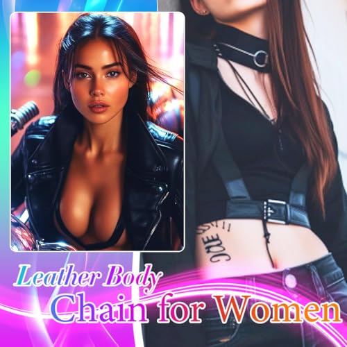 Nicute Punk Waist Belt Black Leather Wide Waist Chain Fashion Adjustable Rave Body Harness for Women2