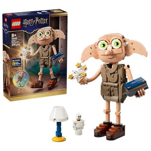 LEGO Harry Potter 2 in 1 Dobby the Free Elf Toy - Model Kit Transforms into a Kreacher Figure - DIY Kids Bedroom Decor - Gift for 8+ Year Old Girls Boys & Fans - 76469