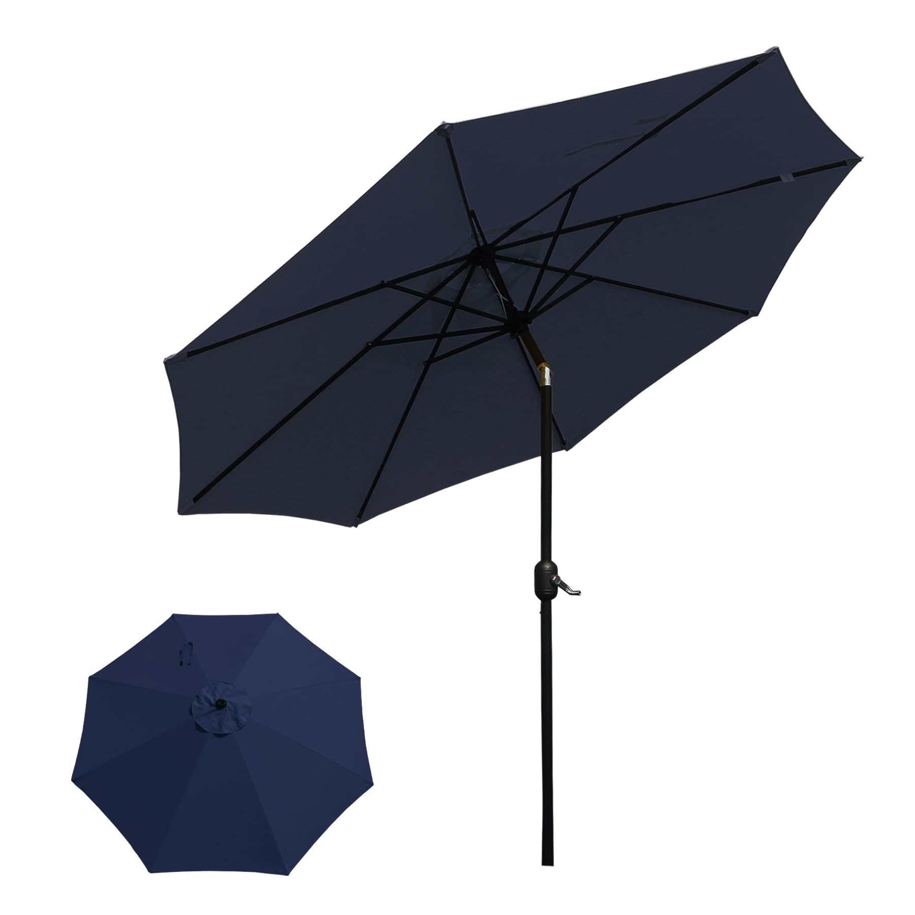 9ft Outdoor Market Patio Table Umbrella with Auto Tilt and Crank,Large Sun Umbrella with Sturdy Pole&Fade resistant canopy,Easy to set Yellow