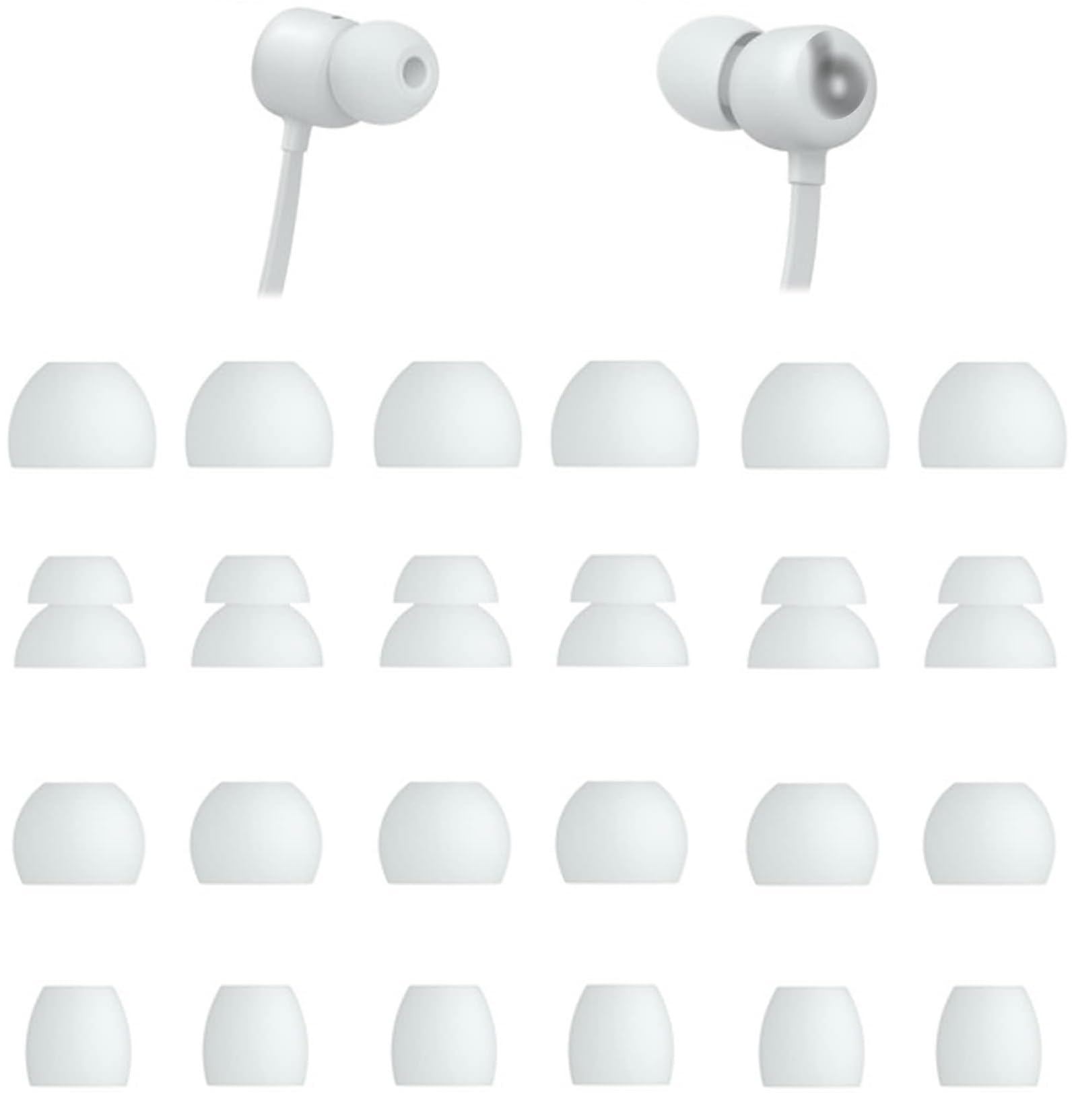 Rqker Eartips Compatible with Beats Flex Earbuds, S/M/L/D Sizes 12 Pairs Soft Silicone Replacement Tips Earbuds Eartips Compatible with Beats Flex, Smoke Gray 24