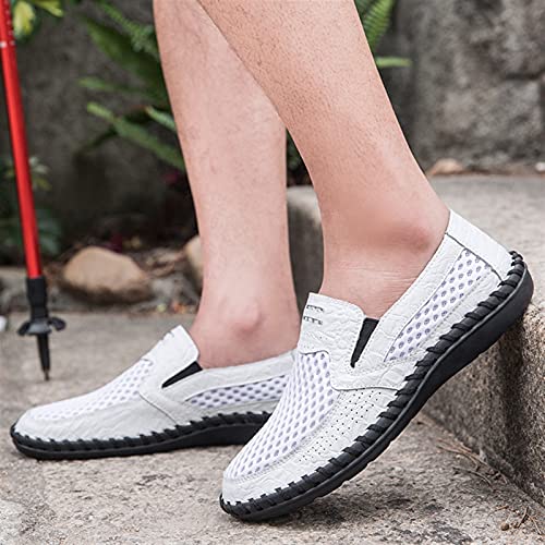 HOOENG Smoking Loafer Shoes for Men Round Toe Breathable Loafer Shoes Flexible Flat Heel Lightweight Driving Slip On3