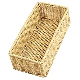 HEALLILY 2 cestas de almacenamiento de ratán de imitación tejidas a mano, multifuncionales, soporte para cuchara, tenedor y contenedor de condimentos, estilo vintage, organizador de pan y aperitivos