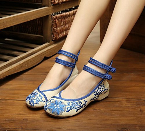 Lazutom Vintage Chinese Style Women Embroidered Shoes Mary Jane Qipao Dress Shoes3