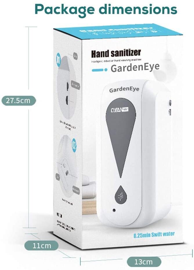 Miniatura 5 de Dispensador de jabón automático sin contacto con sensor de movimiento montado en la pared, dispensador de jabón inteligente para restaurantes y