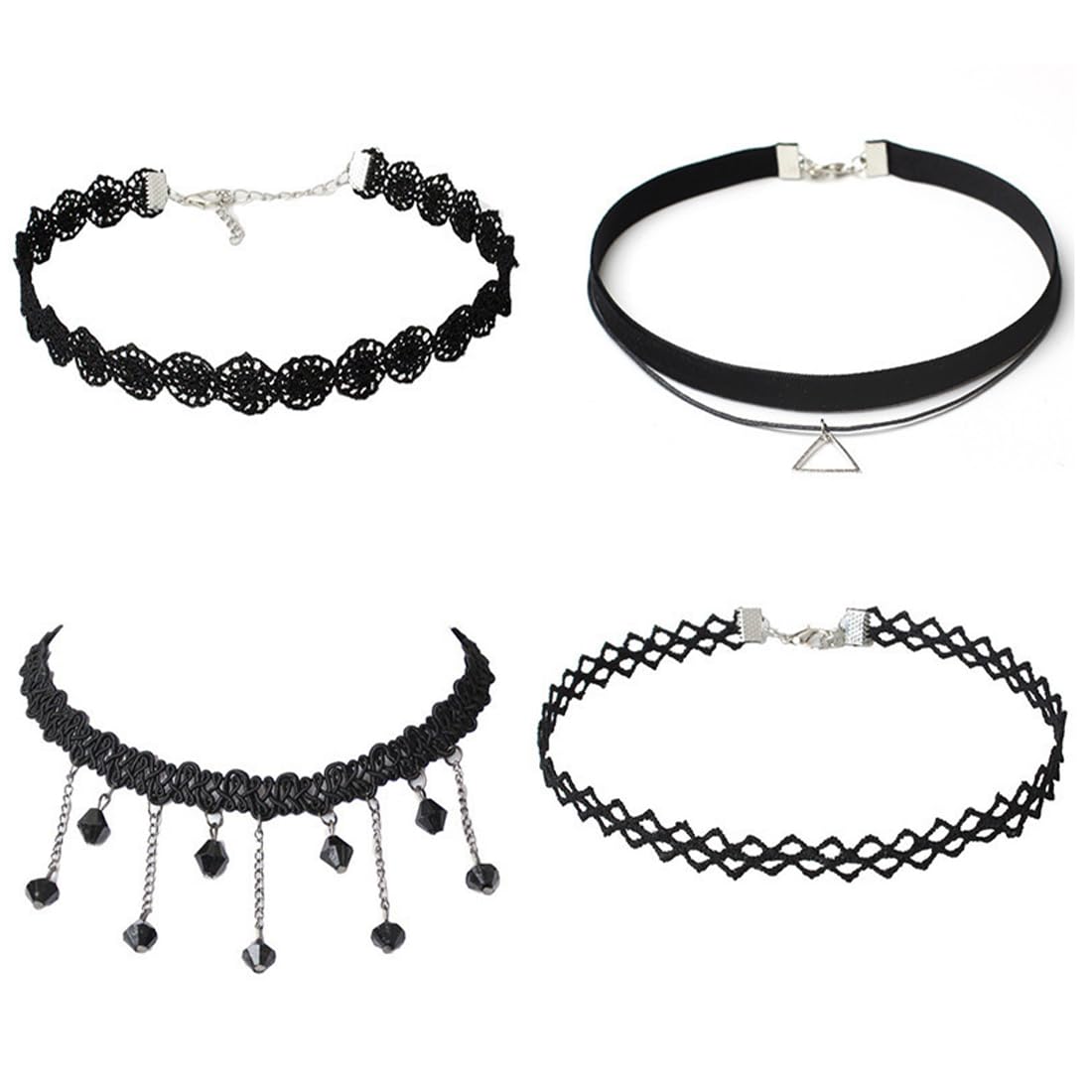 Girocollo Nero In Pizzo Elasticizzato Nero Classico Semplice Collana Per Donne E Ragazze - Foto 3