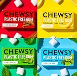 Chewsy Colección de sabores Chicle natural sin plásticos, azúcar ni aspartamo, 100% xilitol, vegano, 15 g (paquete de 12 cajas, 120 chicles)