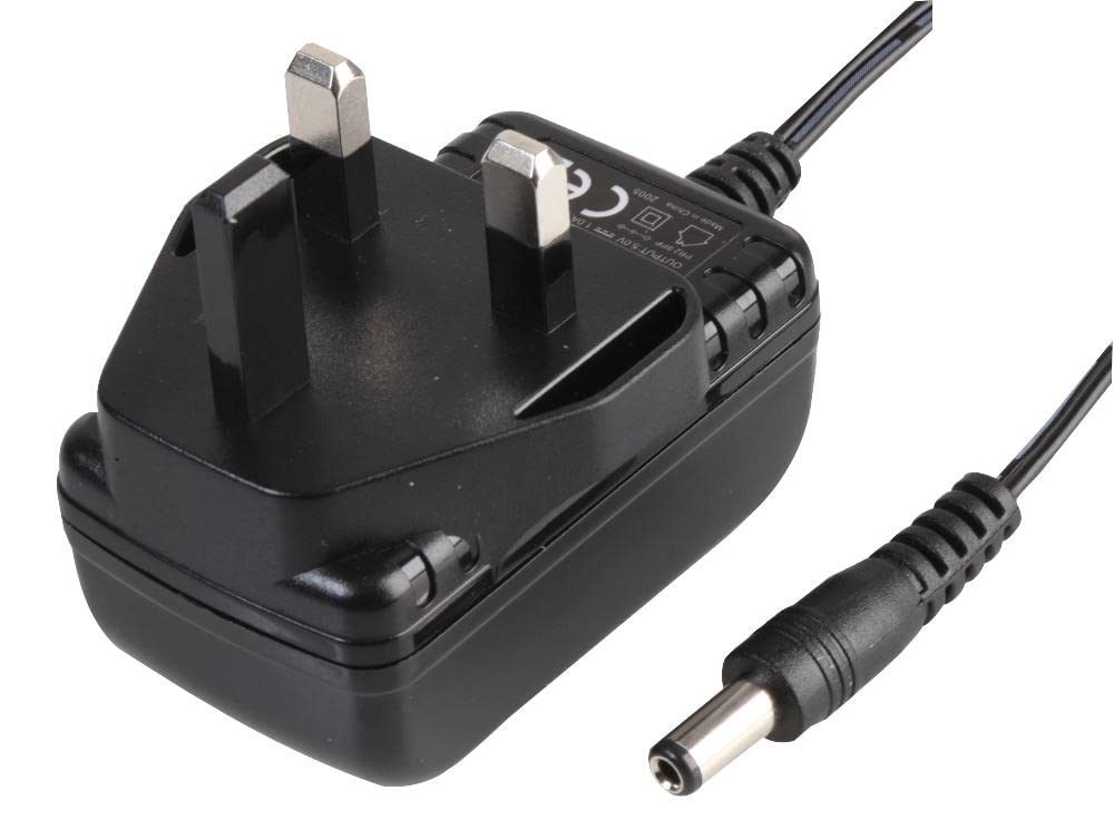 PRO ELEC AC/DC Power Supply, 5V 1A, 5W, 1 Output, UK Plug, 2.5mm DC Barrel Connector – PELL0021