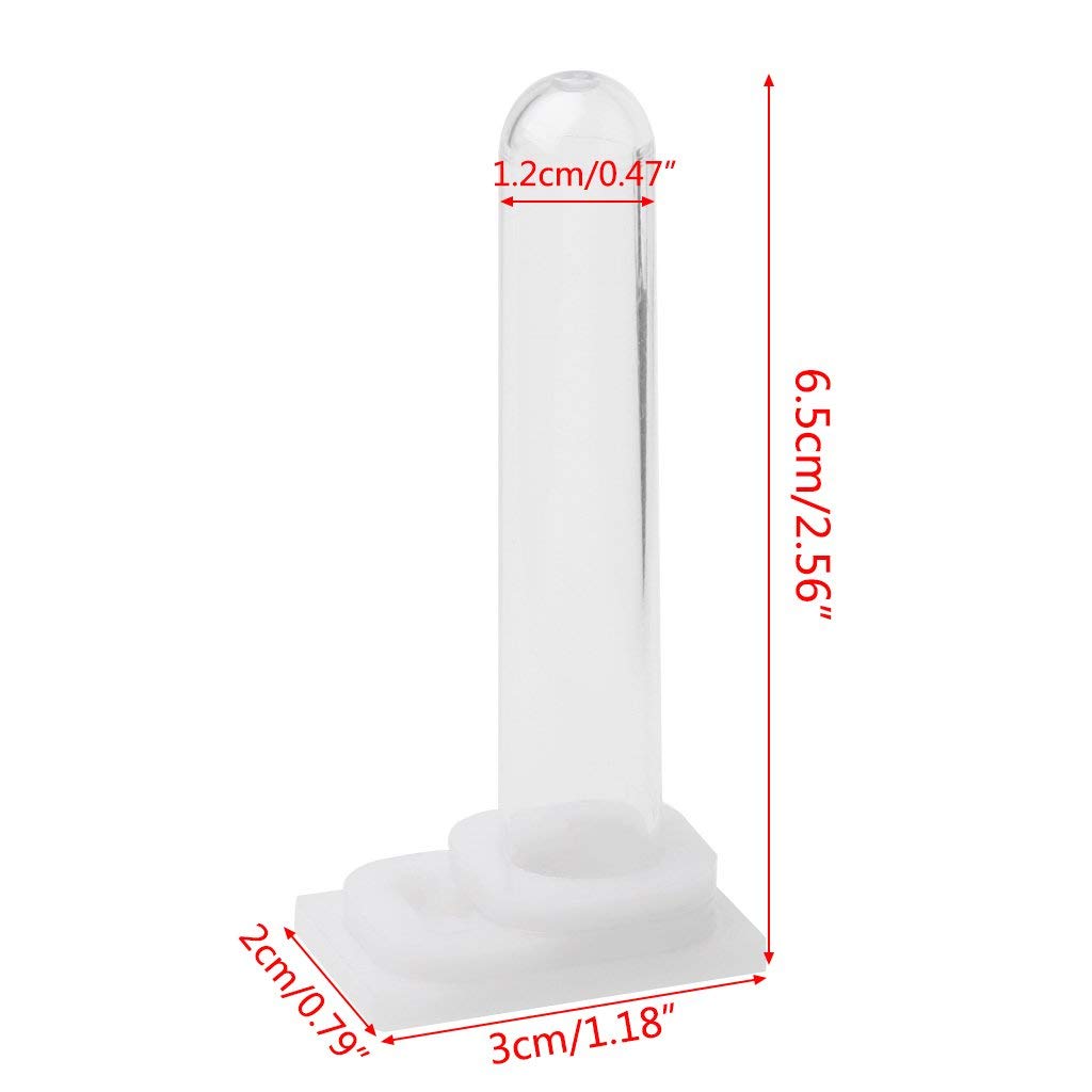 Dispensador de agua para hormigas, forma única de tubo, material acrílico, para colgar, uso interior, 3x2x6,5 cm, transparente, alimentado