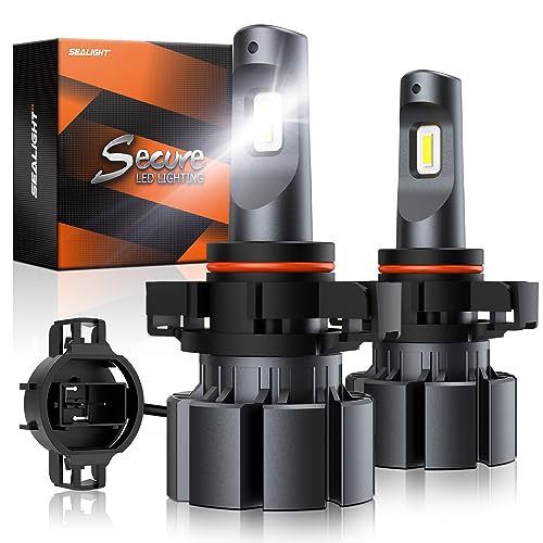 SEALIGHT 5202 LED Fog Lights Bulbs or DRL, 6000K Xenon White, PS24W 5202 Fog Lights LED Bulb, 400% Brightness, 1:1 Halogen Mini Size, Strong Light Penetration, Pack of 2