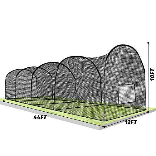 Kapler Baseball And Softball Batting Cage Netting 44X12X10Ft-Net Only,Pole And Frame Not Include,Heavy Duty Batting Cages Nets #TOP1