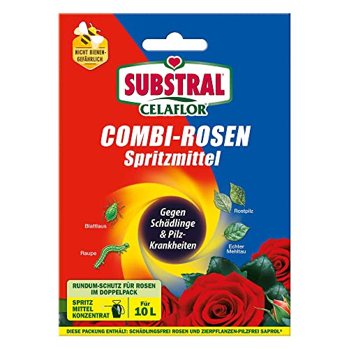 Substral Celaflor Combi-Rosenspritzmittel 1x15+2x4ml Rundumschutz für Rosen gegen Schädlinge und Pilzkrankheiten