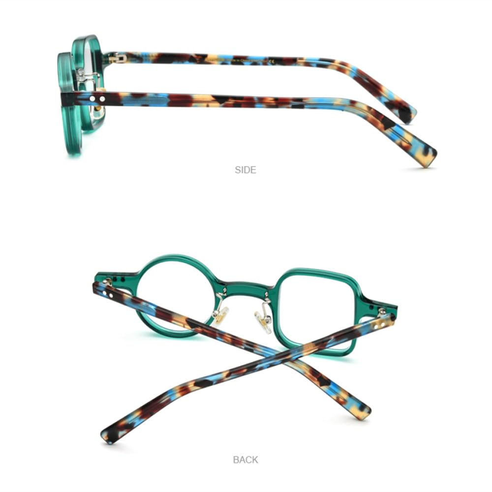 MUTYNE Acetat-Brillengestell für Herren, Retro, Vintage, links, quadratisch, rechts, rund, Brillen, Brillen