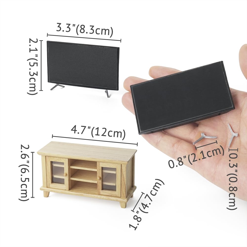 Odoria Maison de Poupée Armoire de Télévision: Échelle 1/12 Miniature TV Moderne pour Salon Chambre à Coucher - Mini Meuble de Télévision Bois Blanc Diorama Maquette DIY Odoria Maison de Poupée Armoire de Télévision: Échelle 1/12 Miniature TV Moderne pour Salon Chambre à Coucher - Mini Meuble de Télévision Bois Blanc Diorama Maquette DIY
