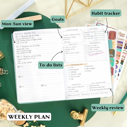 Image of Legend Planner Undated, Weekly & Daily Goal Journal, A5 Aquamarine