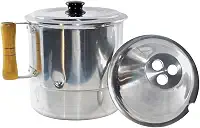 Fervedor de Leite Caneco Inderramavel 3 Litros Com Tampa Em Aluminio Ideal Para Ferver Líquidos Não Deixa o Liquido Derramar Quando Ferver