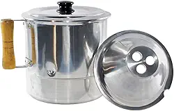 Fervedor Caneco De Leite Inderramável De 1 Litro Com Tampa Em Alumino Caneco Ideal Para Ferver Líquidos na Sua Cozinha Não Deixa o Liquido Derramar Quando Ferver Sua Cozinha Sempre Limpa