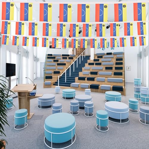 Image of 2 Pack Venezuela Flag Banner String Small Mini 66 Feet 60 Pcs Venezuelans Hanging Flags Decoration