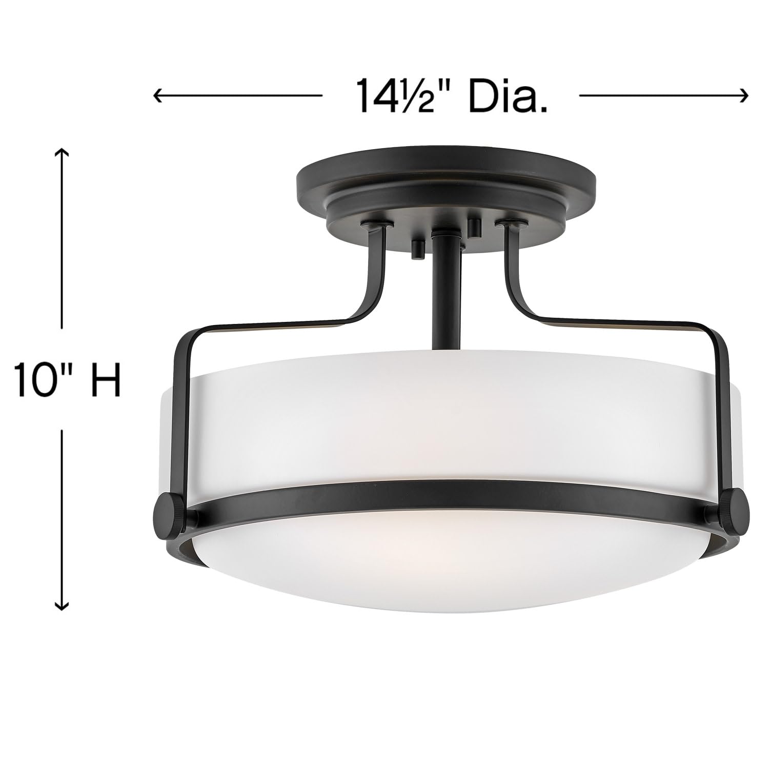 Amazon.com: Hinkley Harper 3641BK Medium Semi-Flush Mount Ceiling