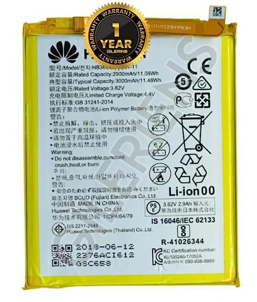 Image of Original HB366481ECW Battery for Honor 8 /8 Lite / 5C / 9N / 9 Lite P10 Lite P20 Lite P9 /P9 Lite G9 Lite Battery with 1 Year Warranty***(S0077)