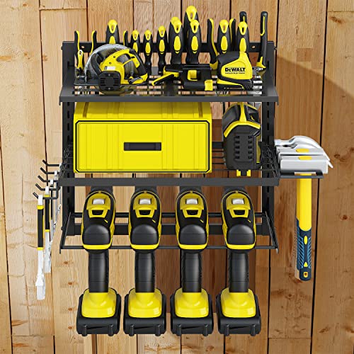 Junyuan Power Tool Organizer Wall Mount, Garage Tool Organizers And Storage With Cordless Drill Holder,Hammer Organizer Holder(3 Layer) #TOP4