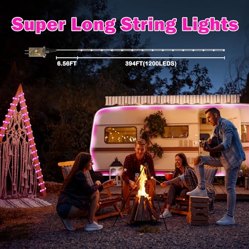 Image of Hezbjiti LED Rope Lights 394FT Waterproof Rope Light 1200 LED Flexible Tube Lights Plug in with 8 Modes for Garden Patio Bedroom Party Indoor Outdoor Decorations
