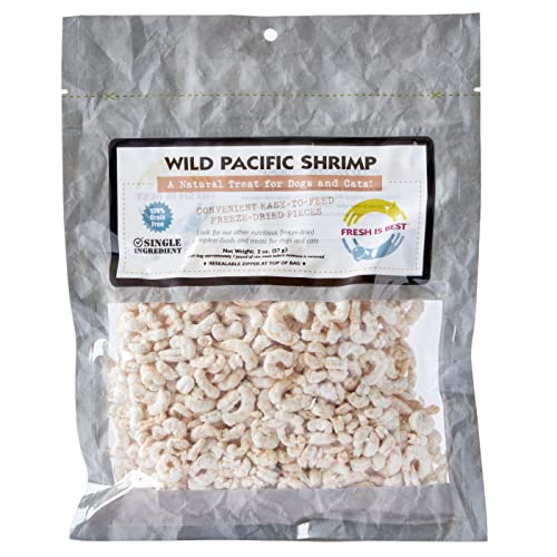 Fresh Is Best Freeze Dried Cat Treats – Raw Freeze Dried Shrimp for Cats and Dogs in Resealable Zipper Bag – High-Protein Wild Pacific Shrimp – Made in The USA