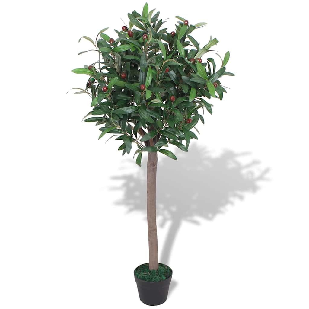 Künstlicher Lorbeerbaum mit Topf 120 cm Grün, 690 Blätter, 30 Früchte