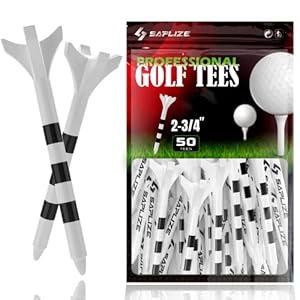 SAPLIZE Plastic Golf Tees Pack of 50/100(3-1/4″& 2-3/4″& 1-1/2″ Available) Reduces Friction & Side Spin 4 Prongs Plastic Tees