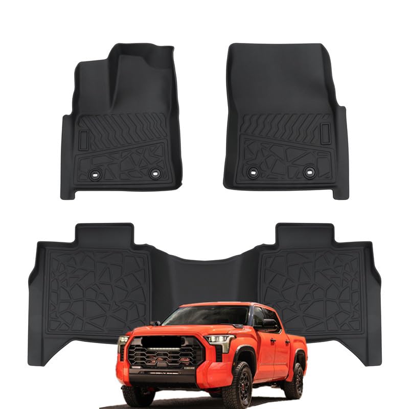 Photo 1 of Floor Mats Fit for Toyota Tundra (Only for CrewMax Cab) 2022 2023 2024,Cargo Liners Cargo Carpet All Weather Protector Front Rear Mats TPE Black