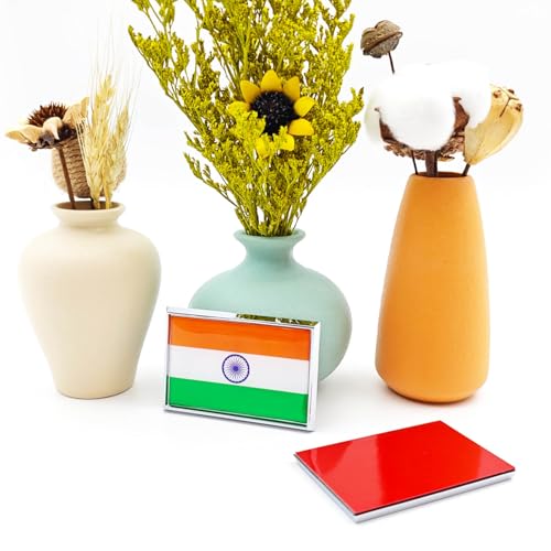 Image of India Flag Sticker Emblem Indian Decal Car Chrome Flags, 2 Pack, 3 x 2 inches