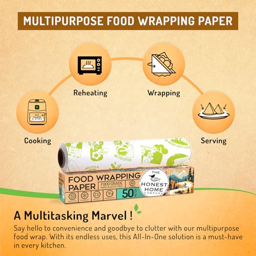 Image of Honest Home Food Wrapping Paper Roll 50 Meters, 40 GSM | FDA Approved | Safe for Food Wrap