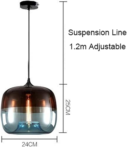 Miniatura 2 de Lámpara Colgante Moderna Lámpara Colgante de Cristal de Doble Color Retro de una sola Cabeza Candelabro Postmoderno Colgante Iluminación de techo