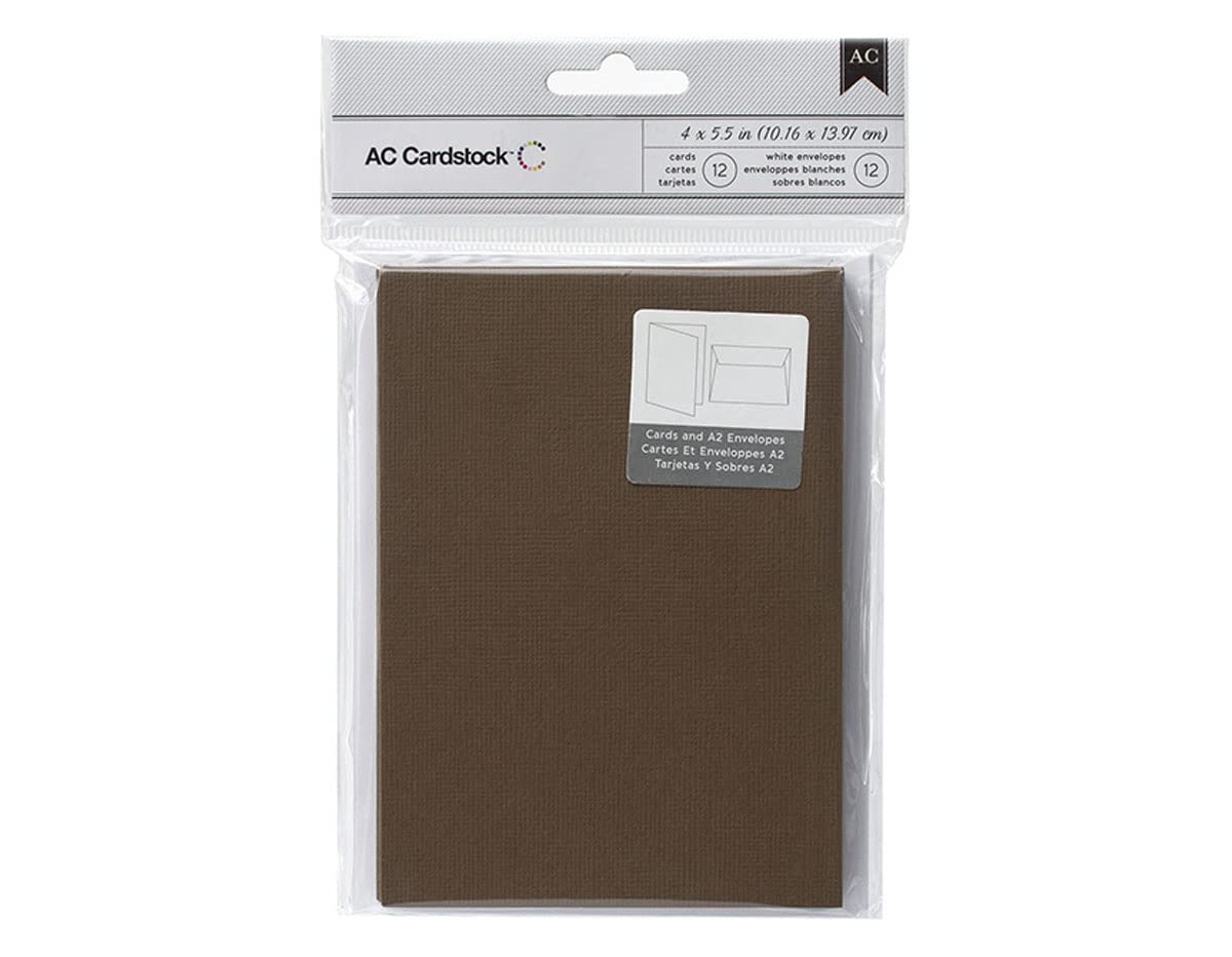 American Crafts A2 Cards and Envelopes (4.375-inch x 5.75-inch) 1-Chestnut