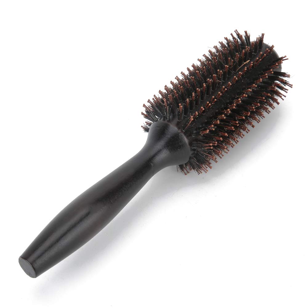 Photo 1 of Boar Round Styling Hair Brush Wood Roller Round Comb Heat Anti Static Hairdressing Comb Blow Dryer & Curling Roll Hairbrush