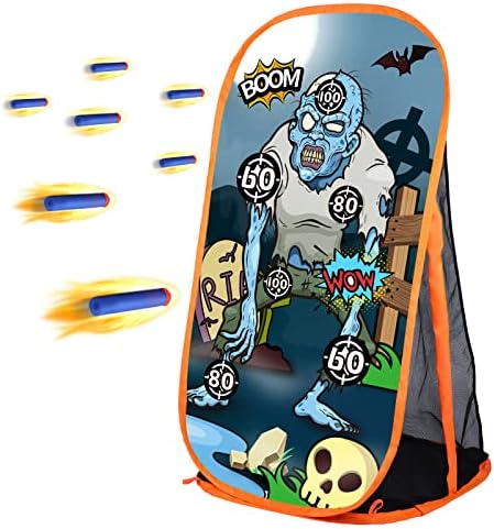 Quanquer Toy Foam Blaster Shooting Practice Target for Nerf Toy Blasters - Zombie Shooting Target Toy Game with Net - Ideal Shooting Games Toy Gift for Boys Girls Indoor Outdoor Activity