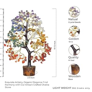 FASHIONZAADI 7 Chakra Crystal Tree of Life Decor, Birthday Gifts for Women, Spiritual Gift, Crystal Tree for Positive Energy, for Women, Crystal Gifts for Mom Birthday, Gemstone Tree, Home Decor FASHIONZAADI 7 Chakra Crystal Tree of Life Decor Birthday Gifts for Women Spiritual Gift Crystal Tree for Positive Energy for Women Crystal Gifts for Mom Birthday Gemstone Tree Home Decor