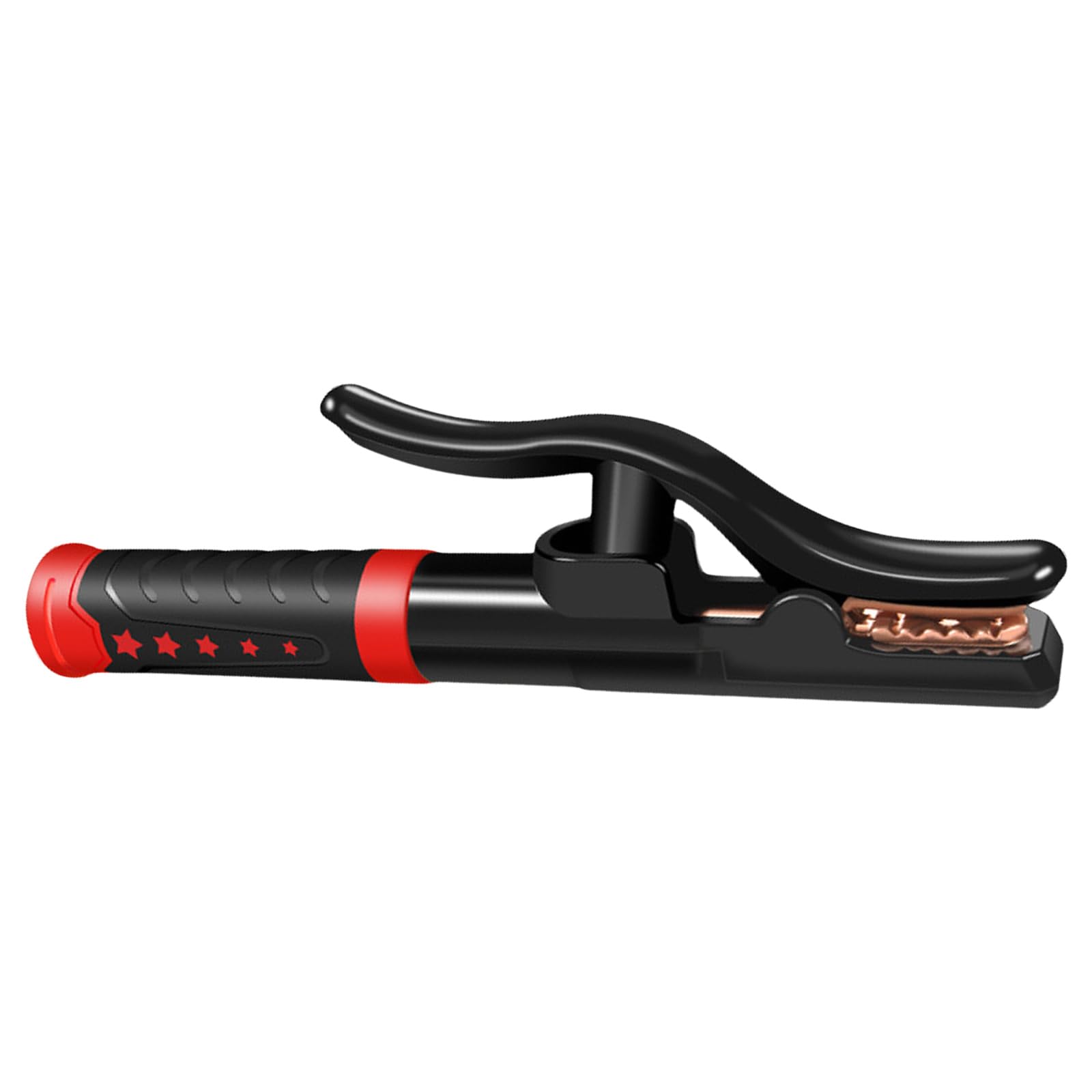 Industrial Welding Plier Thick Copper Nonslip Rhombus Teeth Electrode Clamp Ergonomic Insulated Handle for Prolonged Use Copper Welding Electrode Clamp