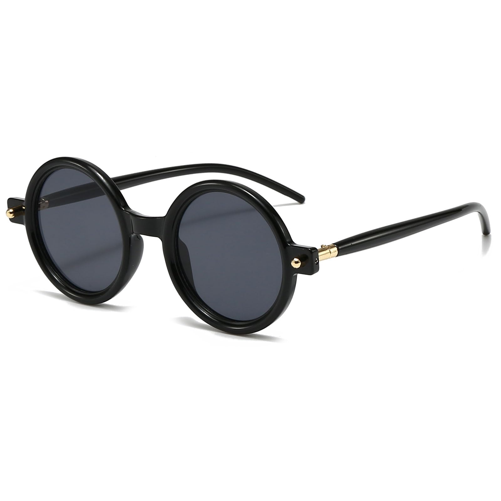 LJCZKA Gafas de Sol Vintage Redondas Hombre y Mujer, Gafas da Sol Redondas Grandes Retro Gafas Moda Protección UV400