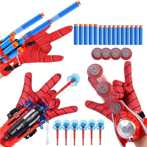 La mejor selección de Telaraña spiderman Top 5. 50 GOMITA 3 Piezas Lanzadores de Héroes,Lanzador de TelarañAs,Juego de Guantes y Muñequeras Cosplay Launcher,¡Ideal para Jugar al Aire Libre y Regalos de CumpleañOs