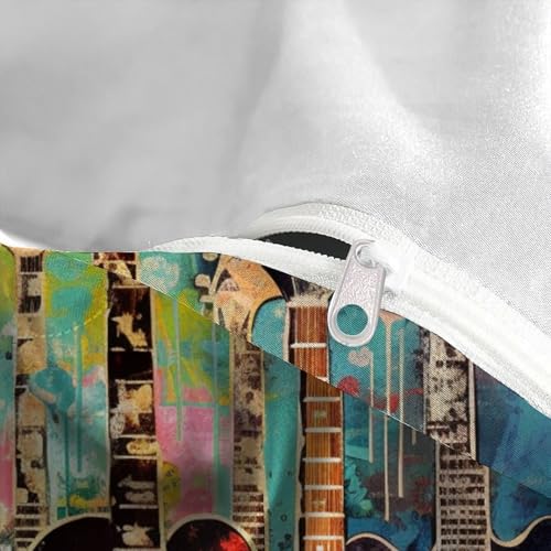 Guitare housse de couette microfibre lit double avec couvre-lit imprimé
