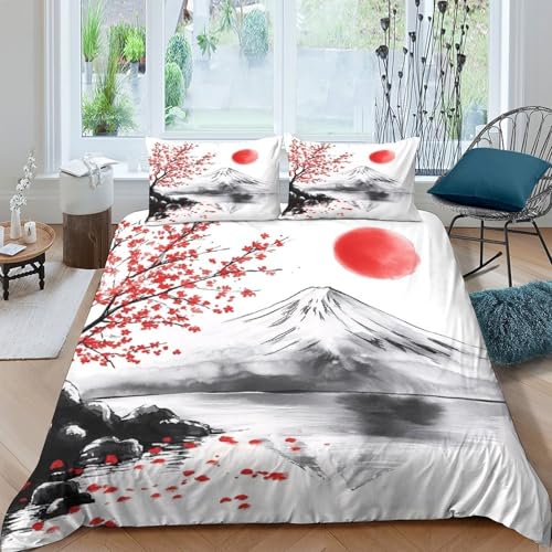 Linge de lit imprimé 3D floral housse couette 260x220cm zip
