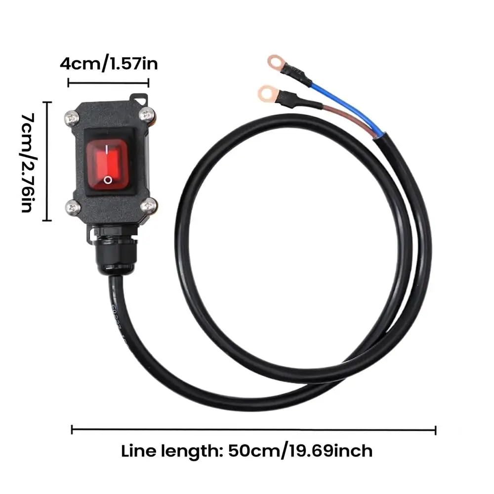 Interruttore manubrio moto Interruttore di alimentazione moto scollegamento della batteria Isolatore interruzione dell'alimentazione da 30/50/100 cm spegnimento per carichi pesanti(100cm)