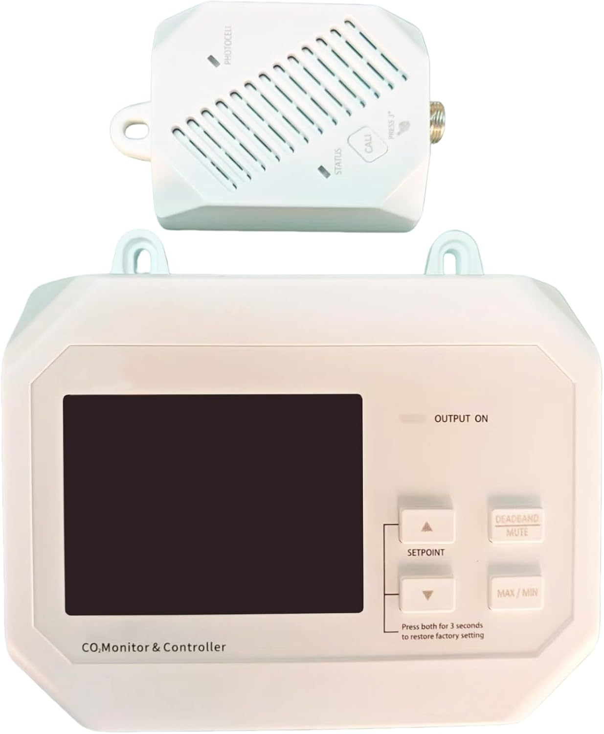 Fixed CO2 Controller Carbon Dioxide Monitor Controller with CO2 Measurement Range 0-9999ppm CO2 Resolution 1ppm CO2 Measurement Accuracy 50ppm /Reading 5% Pressure Compensation