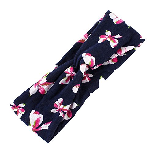 Women's Yoga Elastic Cute Bow Hairband Knotted Rabbit Hair Band Floral Headband - E Geshiintel