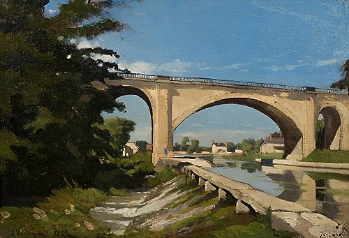 Art tableau le pont de chemin de fer à Briare pour grand bureau chic